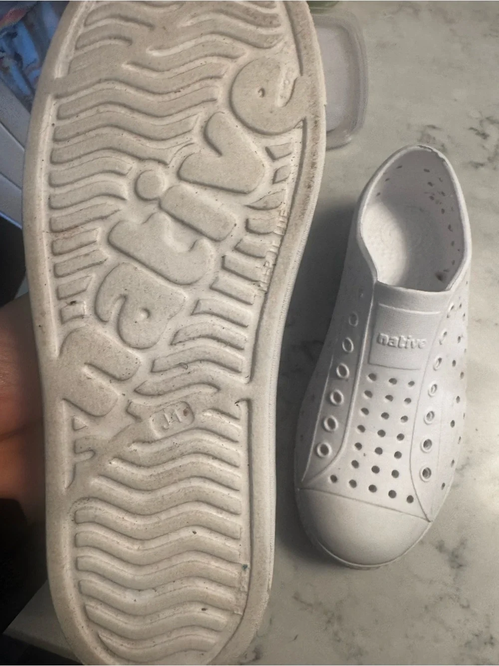 Native White Slip-On Perforated Sneakers
